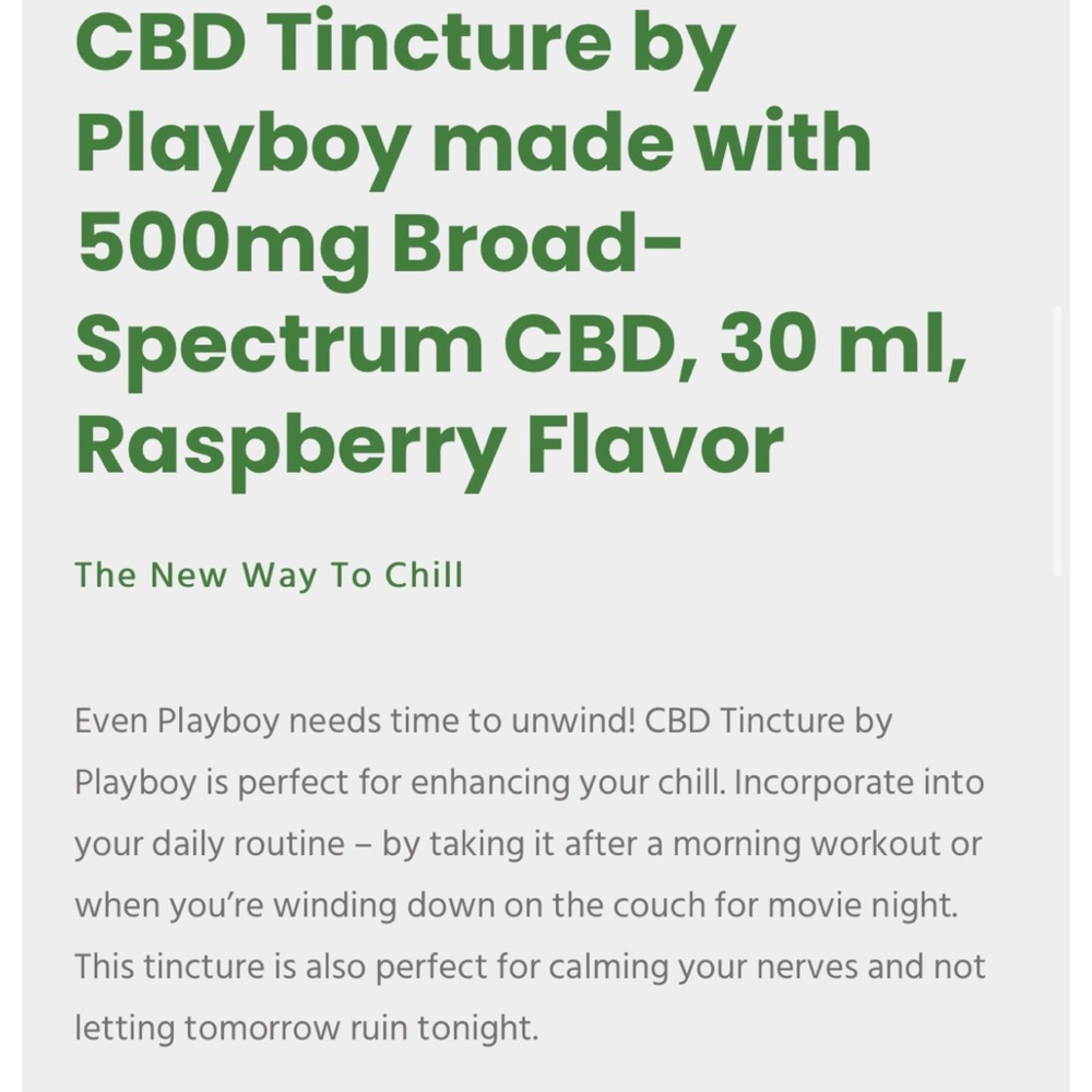 PLAYBOY Tincture Raspberry Broad Spectrum - Picture 3 of 4